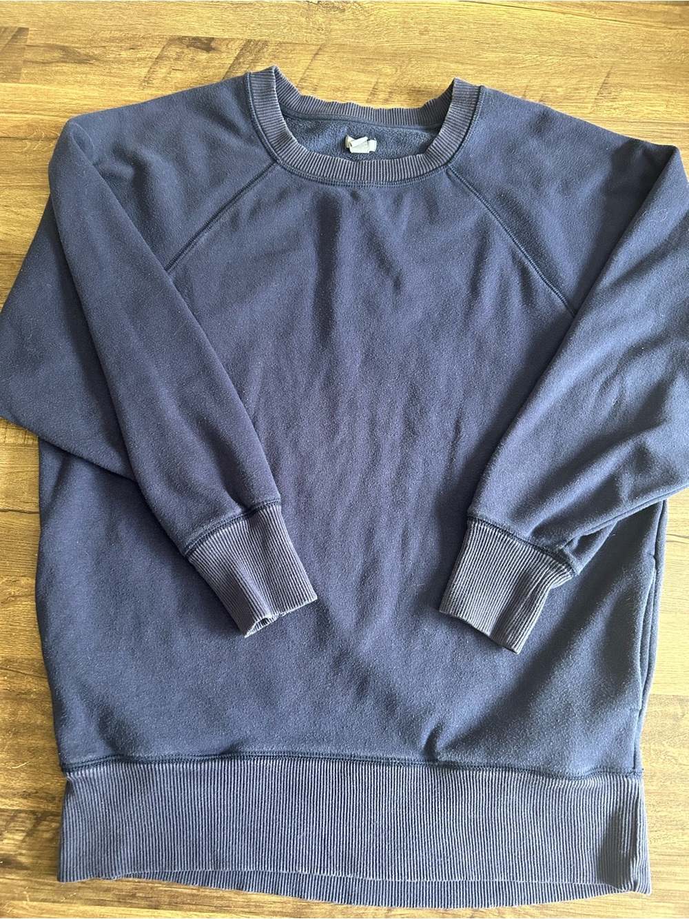 Aerie Navy Blue Oversized Pocket Crewneck Sweatshirt Fleece XS